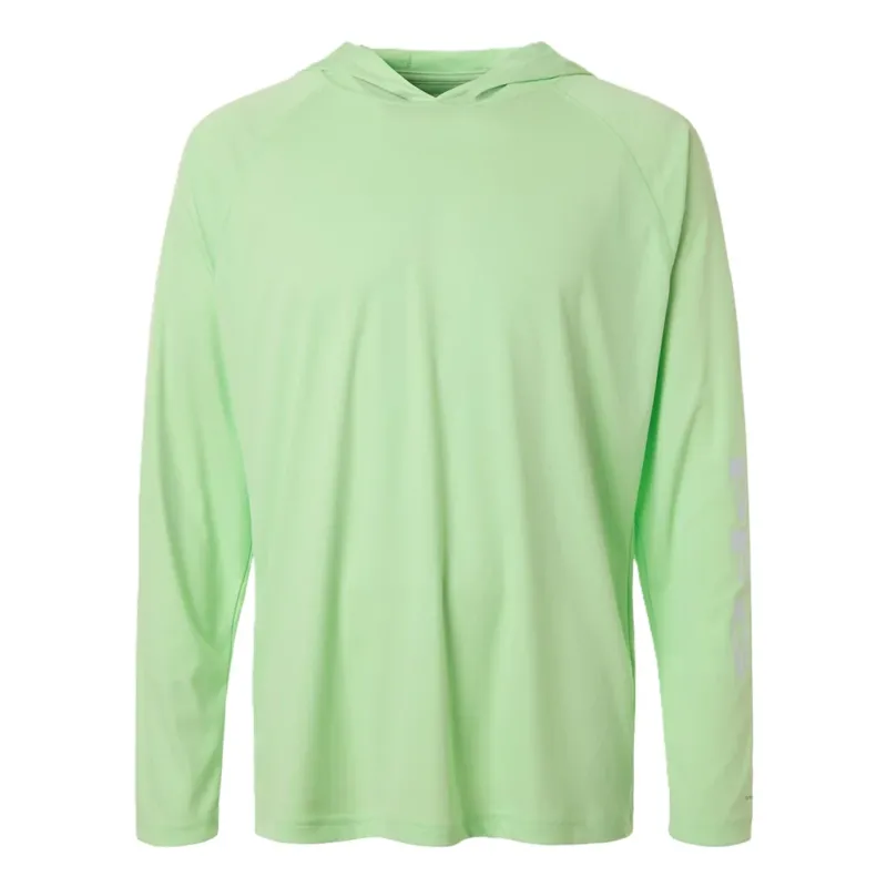 Columbia Men's Key West/Cool Grey PFG Terminal Tackle Hooded Long Sleeve T-Shirt