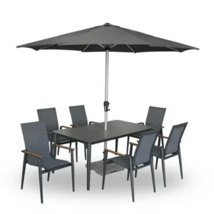 Sofia 6 Seat Garden Dining Set Anthracite