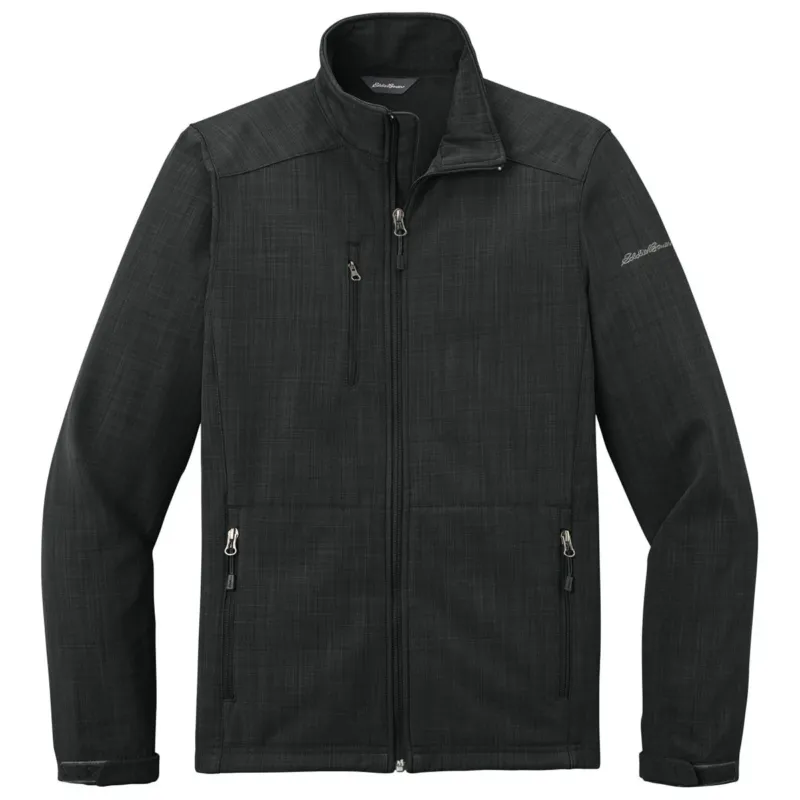 Eddie Bauer Men's Black Shaded Crosshatch Softshell Jacket